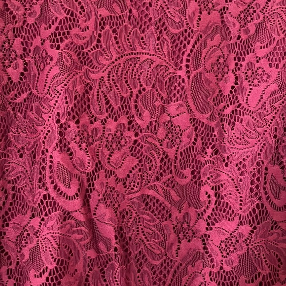 Lace Maroon top Full sleeves - Picture 5 of 6